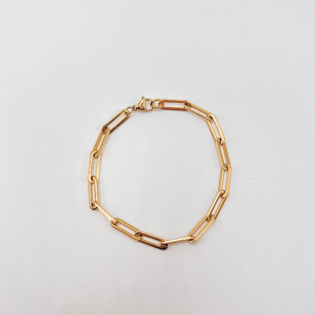 Small Link Paperclip Chain Bracelet